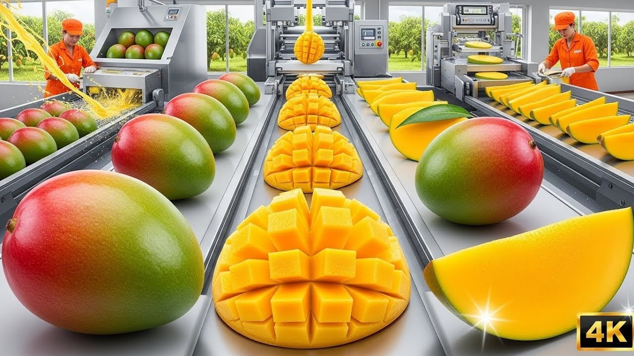 How Mango Slices Are Made | From Farm to Package - Satisfying Food Factory Tour