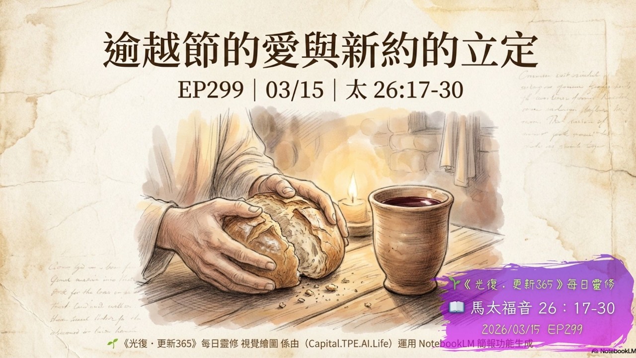 被人背叛如何不心碎？ 告別罪疚與衝突！  從聖餐學會「新約赦免」，找回內心平靜安穩   | 太 26:17-30【CC字幕】🌱《光復·更新365》每日靈修 EP299