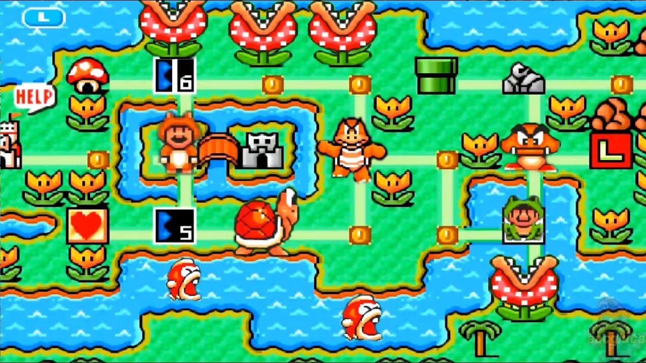 Super Mario Bros 3 HD REMAKE 100% World 4: BIG ISLAND Part 2 (Amazing NEW Graphics)