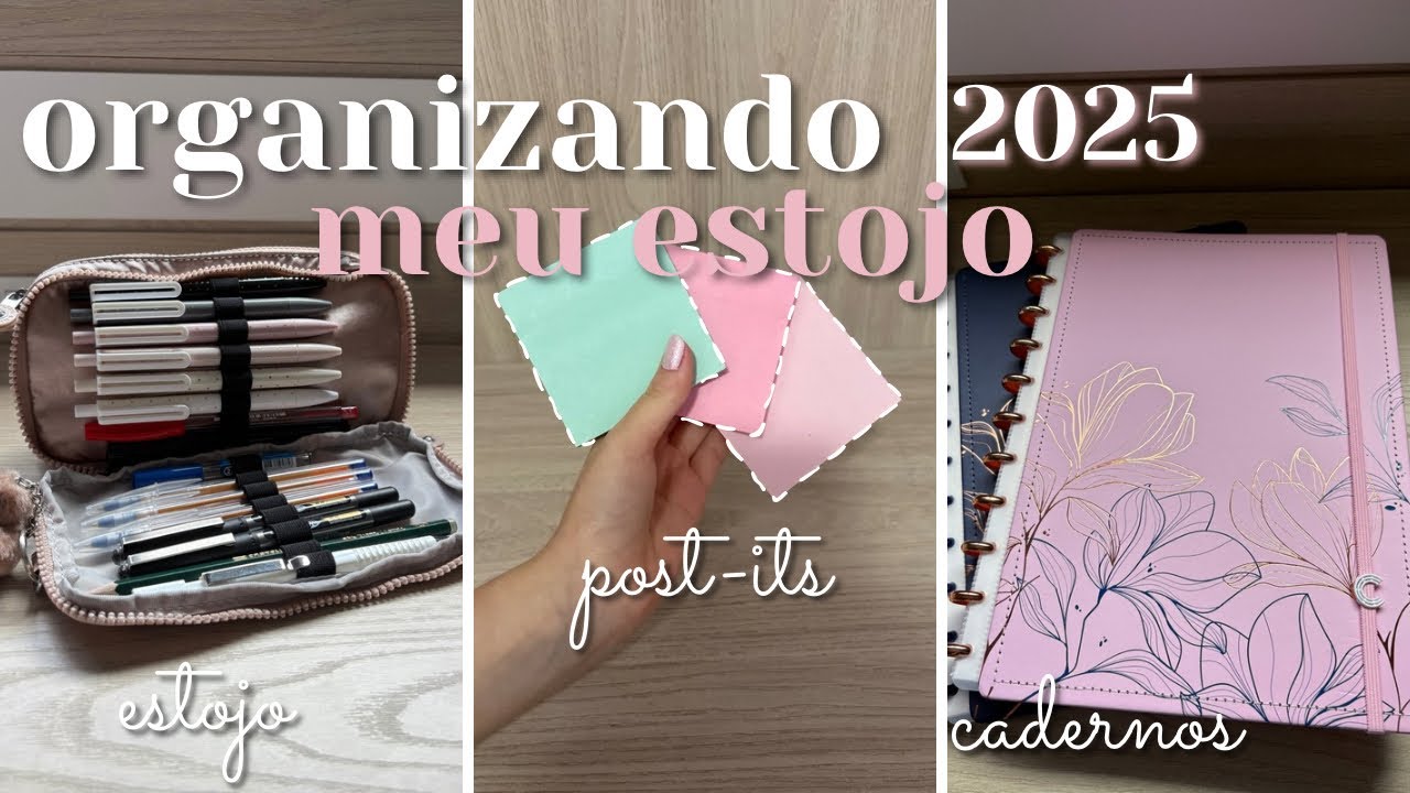 ORGANIZANDO MEU ESTOJO 2025!! + Mostrando as CAPAS dos meus cadernos! | Isa Silveira