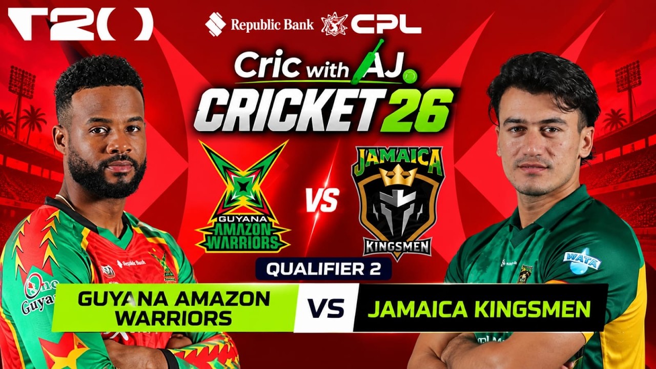 LIVE | Guyana Amazon Warriors vs Jamaica Kingsmen | CPL 2026 | Cricket 26 Cric with AJ