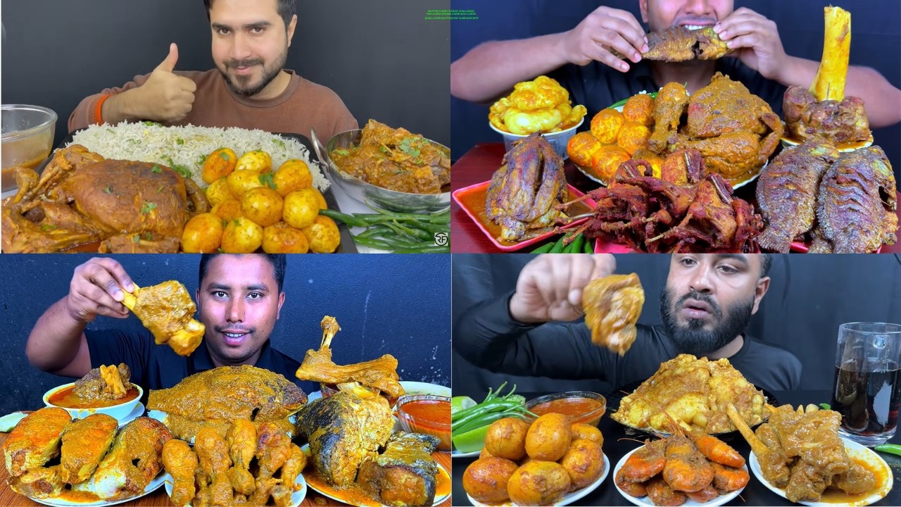 MUTTON CURRY EATING CHALLENGE,FISH CURRY,PRAWN CURRY,EGG CURRY,QUAIL CURRY,MUTTON FAT CURRY,BIG BITE