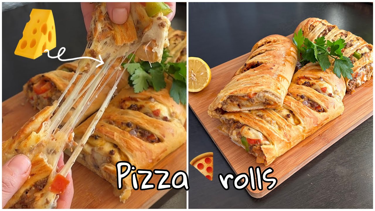 رول بيتزا 🍕  بطريقه مضبوطه 💯 ومكونات بسيطة!!  مع ( عجينة قطنية وأروع صلصة طماطم  ) 👍