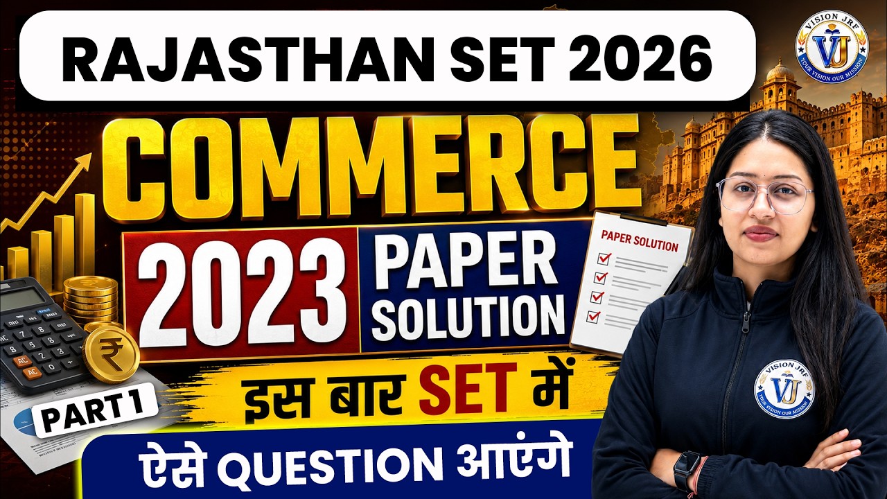 Rajasthan SET Commerce 2026 | Rajasthan SET Commerce 2023 Paper Solution Part-1 | Saroj Ma'am