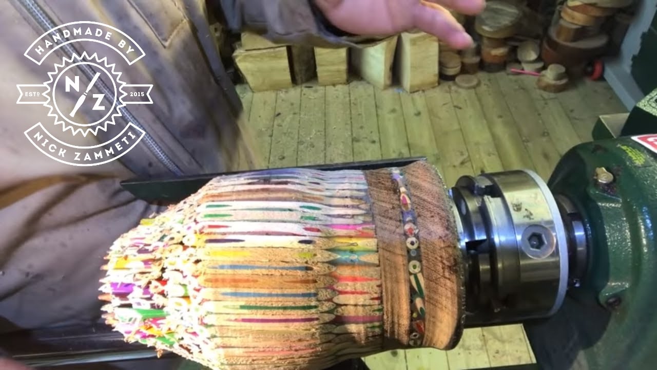 Woodturning - A HUGE Pencil Lamp