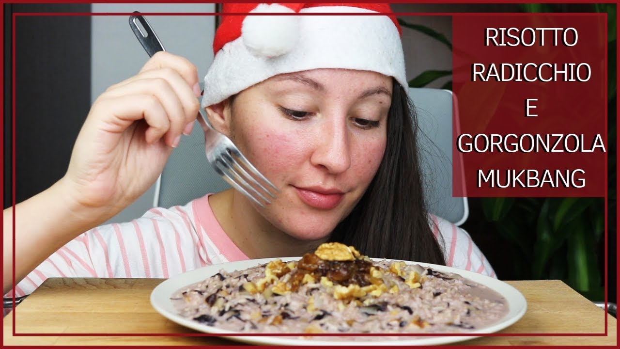 RISOTTO RADICCHIO E GORGONZOLA MUKBANG EATING SHOW ITA #24 *mukbang dell'avvento*