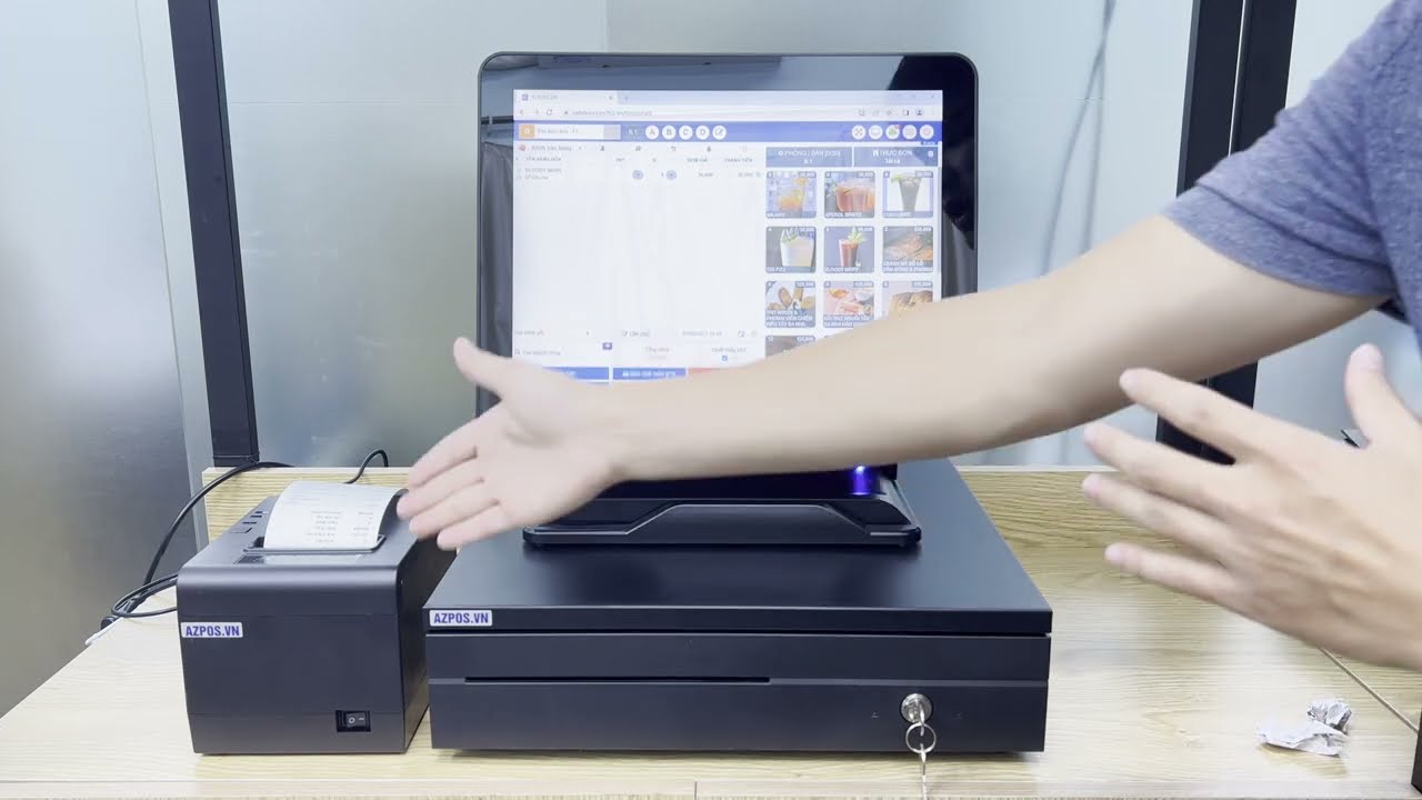 Trọn Bộ Máy Tính Tiền POS Cảm Ứng Quán Ăn/ Cafe/ Shop Cửa Hàng Siêu Thị Mini Giá Rẻ Dễ Sử Dụng