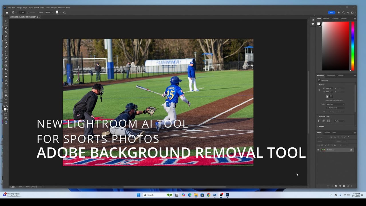 New Adobe AI Background Removal Tool . A Great Tool to Remove Unwanted Background in Sports Photos