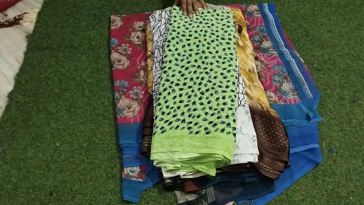 🥳Georgette 3 cut సారీస్ only 60/ మాత్రమే# 8790806721#