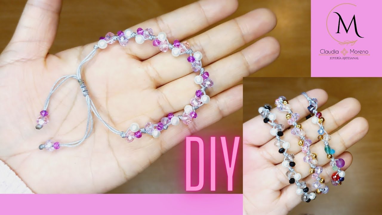 🌈PULSERAS RAPIDAS Y FACILES 💗 #diy #hadmade #aestetic #hechoamano #joyeriaartesanal