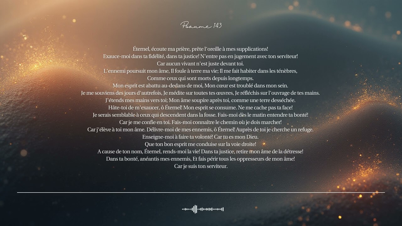 🌿 Psaume 143 | Mon âme a soif de toi comme une terre desséchée | Chant biblique CCM · Shuli Bible