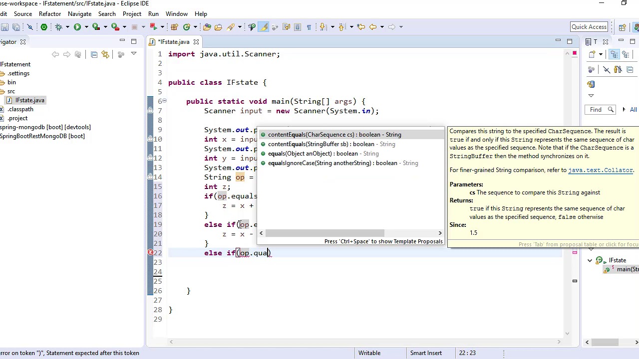 جافا - Java - مثال على الـ if - آلة حاسبة بسيطة