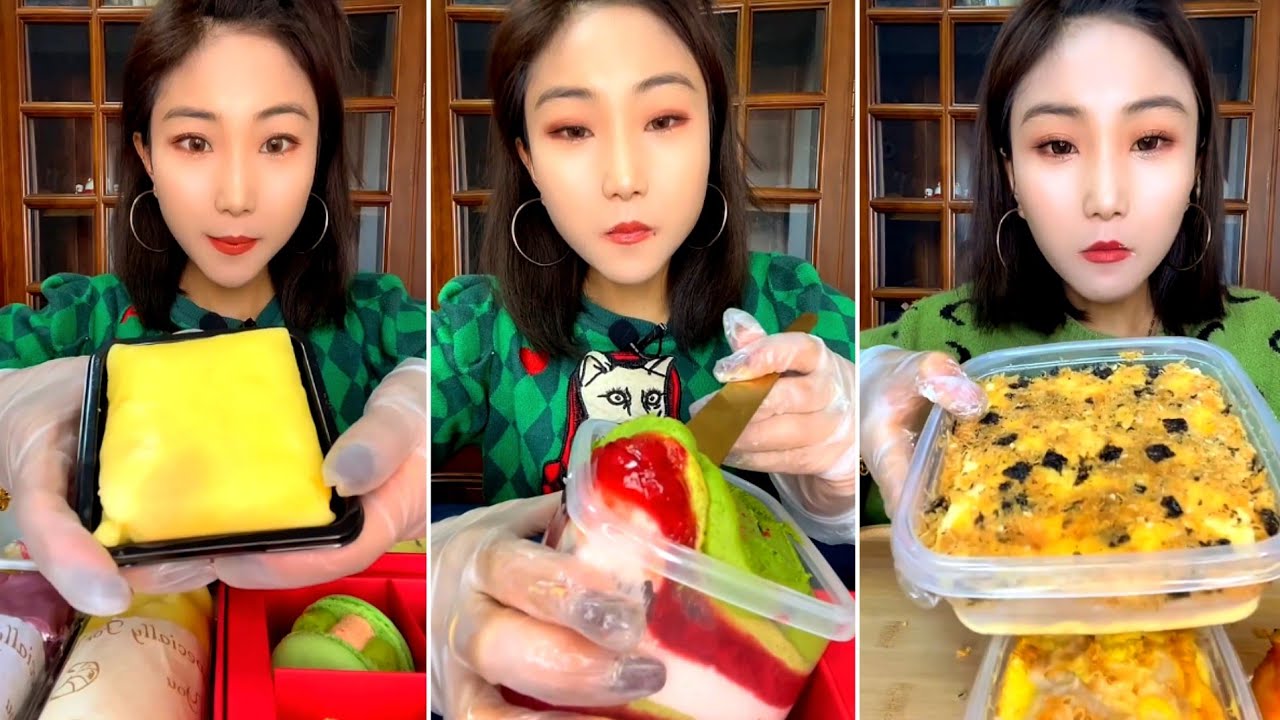 [ENG SUB] Durian Cream Brick,Green Fairy Konjac Cheese Jar,Chocolate Bricks,Korean Macaron#asmr#food