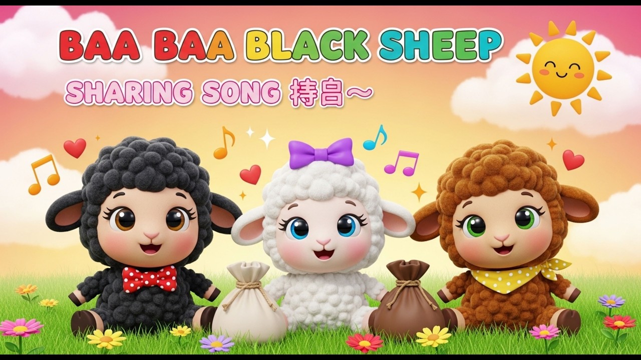 Baa Baa Black Sheep, Have You Any Wool? 🐑 | Sharing Song | Nursery Rhymes & Kids Songs