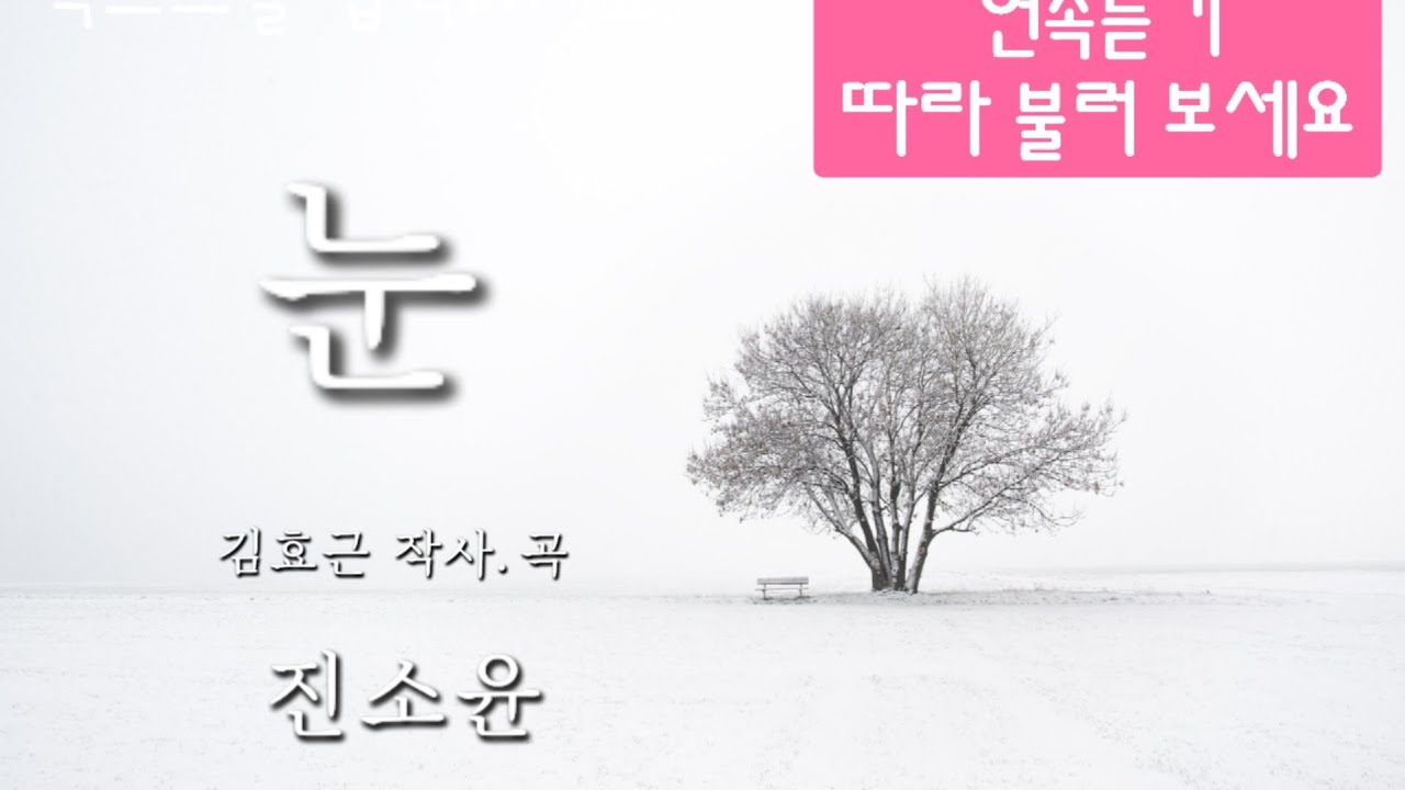 눈 (연속듣기) 틀어놓고 따라 익혀보세요~^^#눈#여자가곡#겨울노래