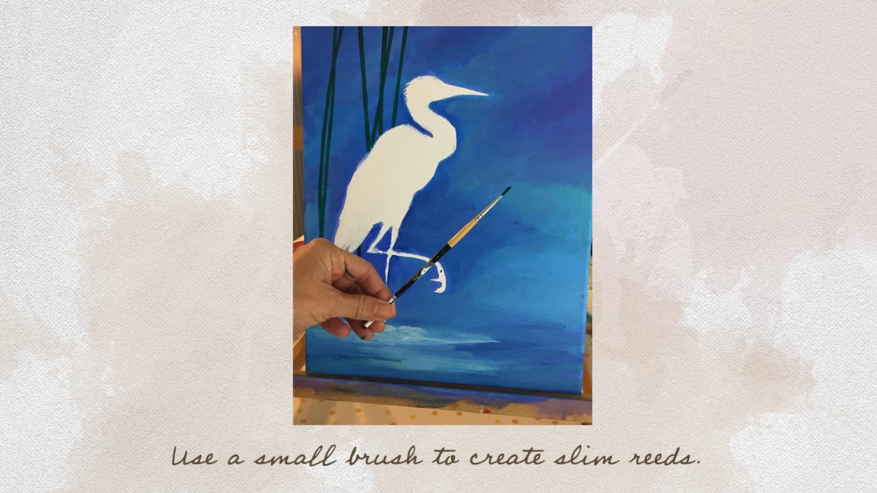 Paint with Victoria - Egret Painting Lesson - Part 1