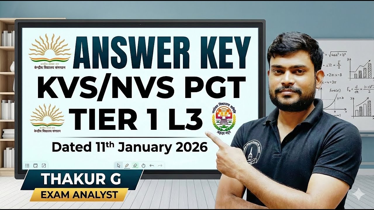 #Answer Key of #KVS #NVS PGT Tier 1 Set L3 Dated 11th January 2026 Morning Shift 100% Correct