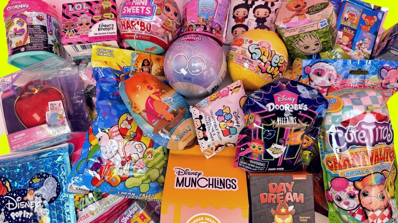 💜 52 Minutes ASMR Blind Bag Mystery Toy Unboxing! No Music No Talking ODDLY Satisfying 💜