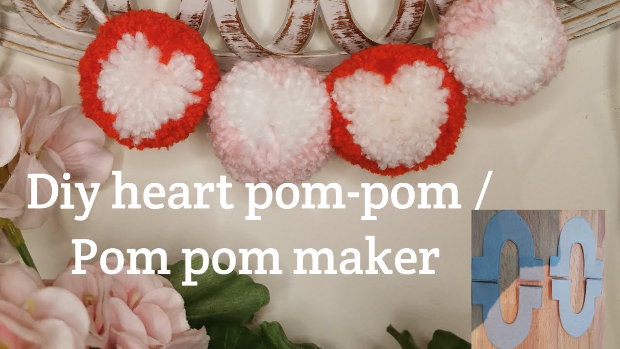 #artcraftcrochet #heartpompom  How to make heart pom-pom /diy pom-pom maker