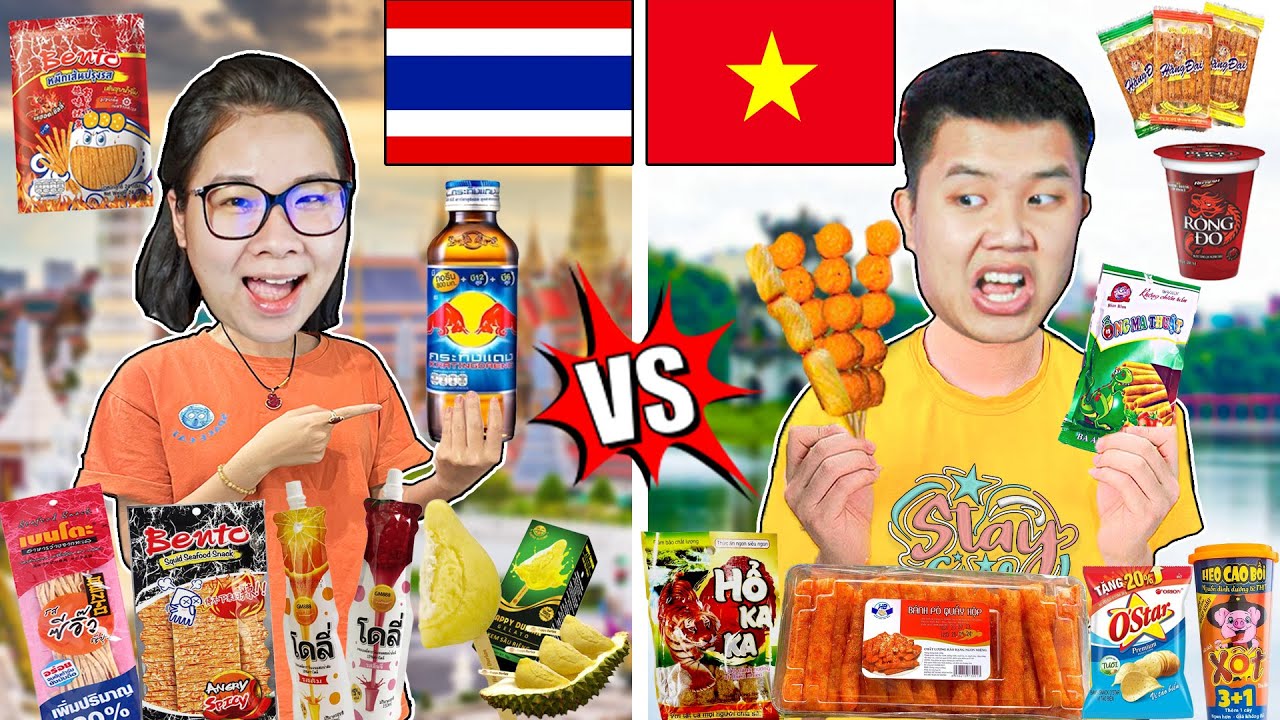 bqThanh Vlog Đại Chiến Đồ Ăn Vặt Việt Nam VS Th&aacute;i Lan | T&igrave;m Ra M&oacute;n Ăn Vặt Ngon Nhất ?!!