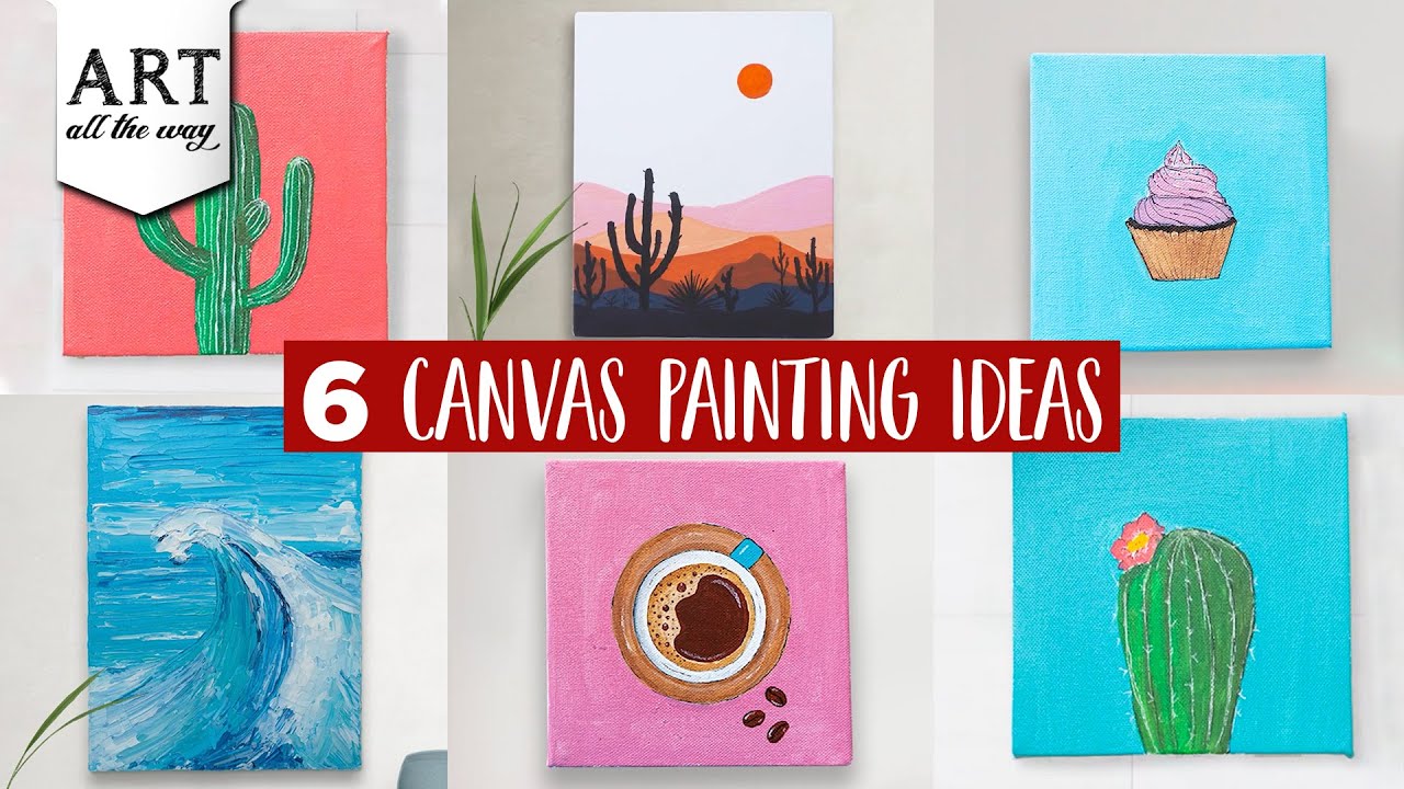 6 Canvas Painting Ideas | DIY Home Decors | Canvas Painting Tutorial
