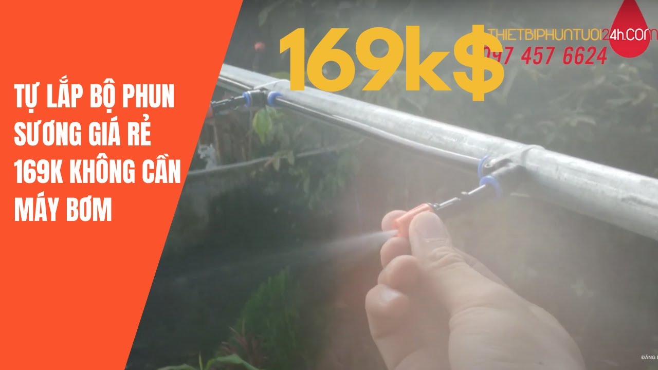 Hướng dẫn cách lắp trọn bộ phun sương GIÁ RẺ 169k phun sương tưới lan cây cảnh không dùng máy bơm