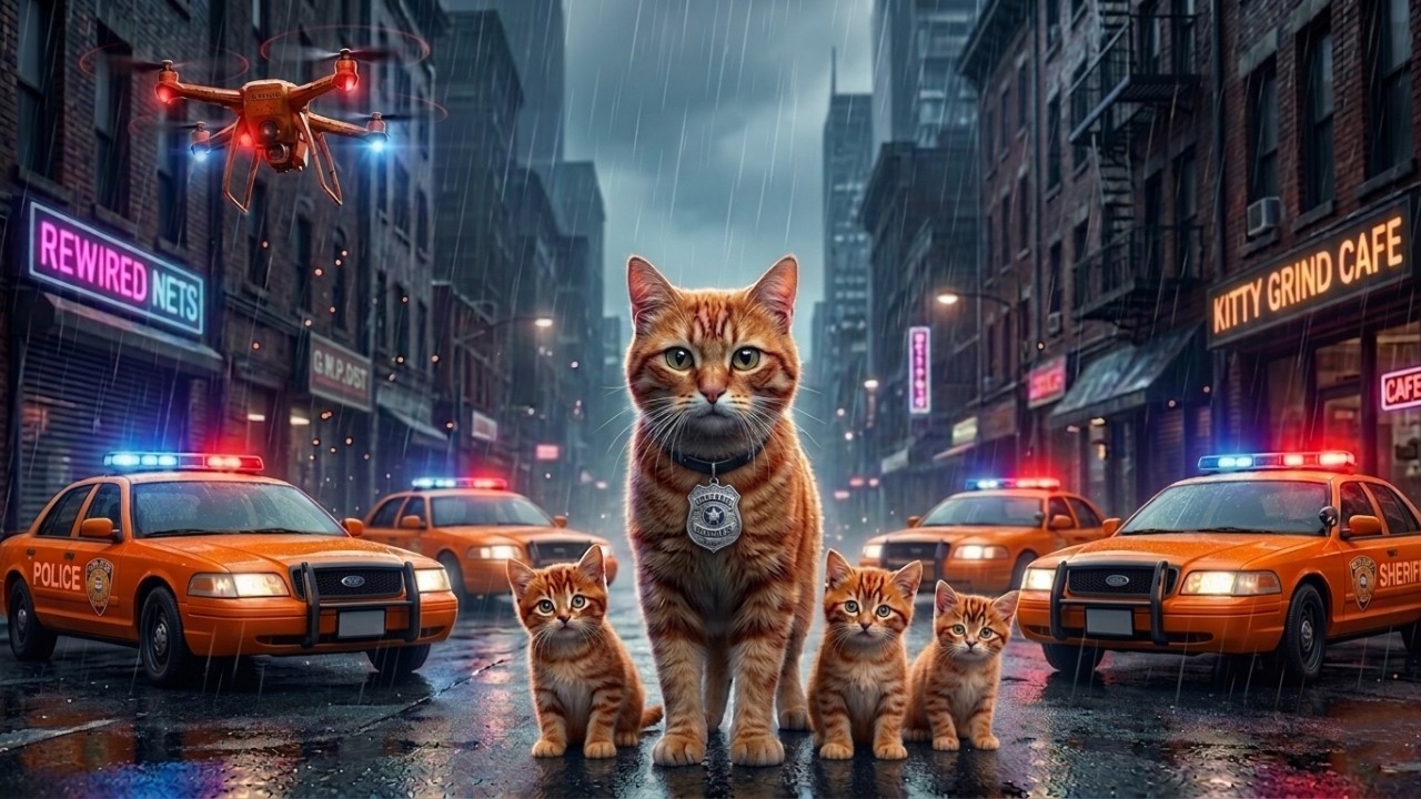 Mama Cat RESCUES Kittens from Police Cars & Drone 😱🐱 Hero Moment!