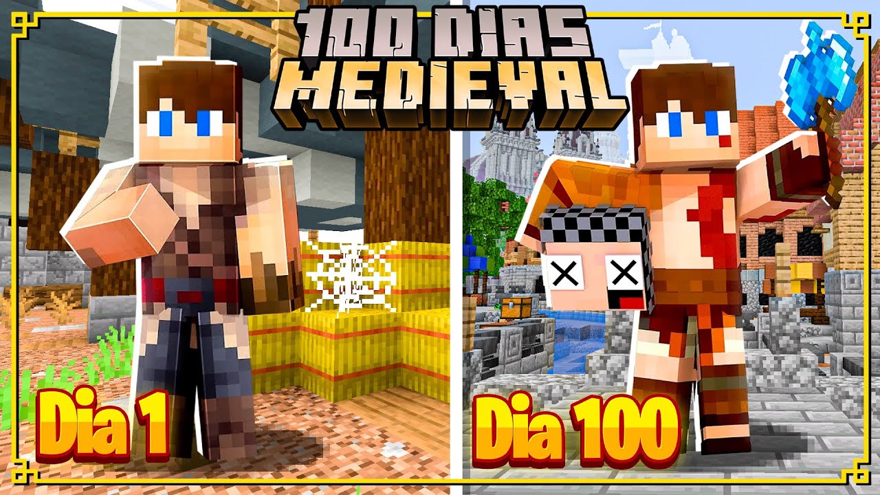 PASSEI 100 DIAS EM UM TORNEIO MEDIEVAL - Minecraft O FILME