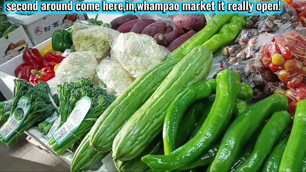 Finally they are open in,whampao market lets enjoy marketing #meat#amazing #food #vegetables 