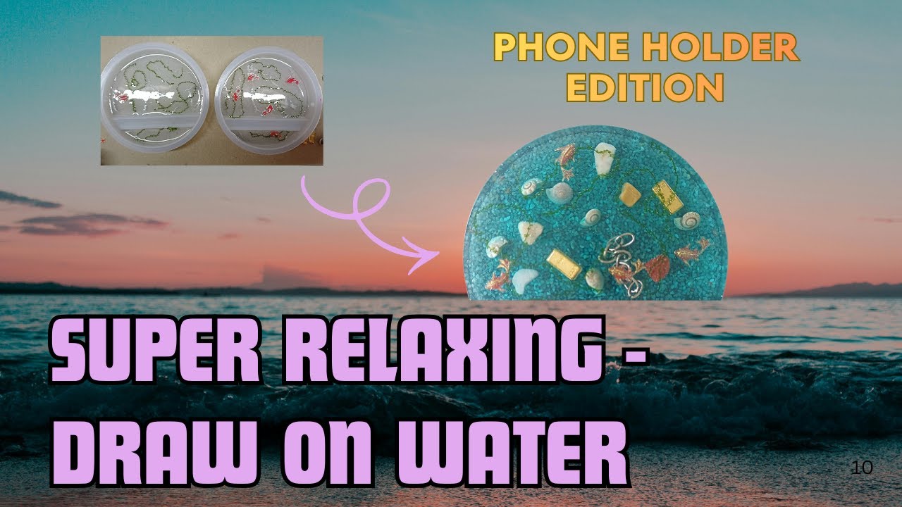 Relaxing Resin Art – Lucky Numbers & Sea Treasures Phone Holder
