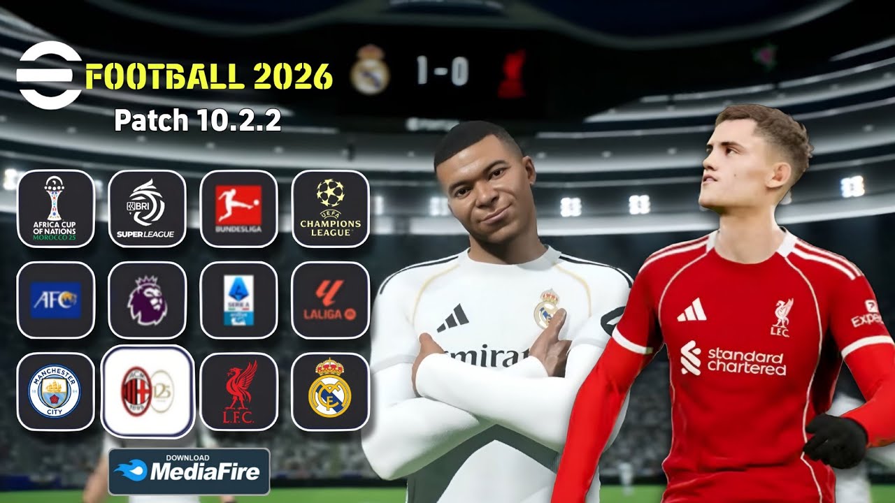 eFOOTBALL 2026 Mobile Android PATCH Theme 5.2.2 Best Graphics Full Licenses Kits 25/2026