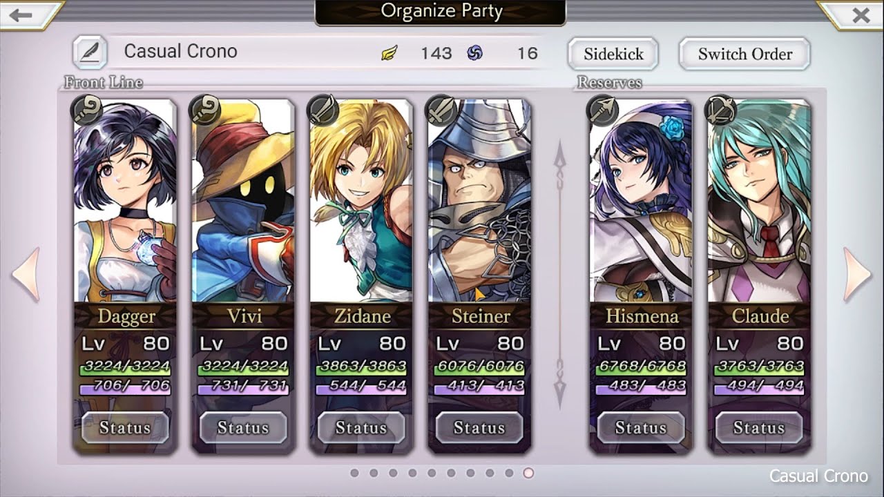 Персонажи Casual Crono Awakens Six Another Eden