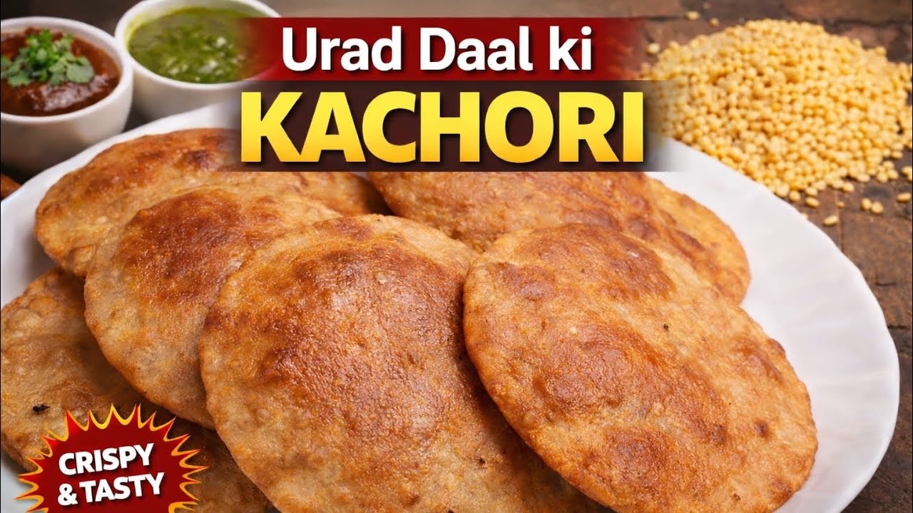 खस्ता उड़द दाल कचौरी | Urad Dal Kachori Recipe | Crispy Kachori at Home