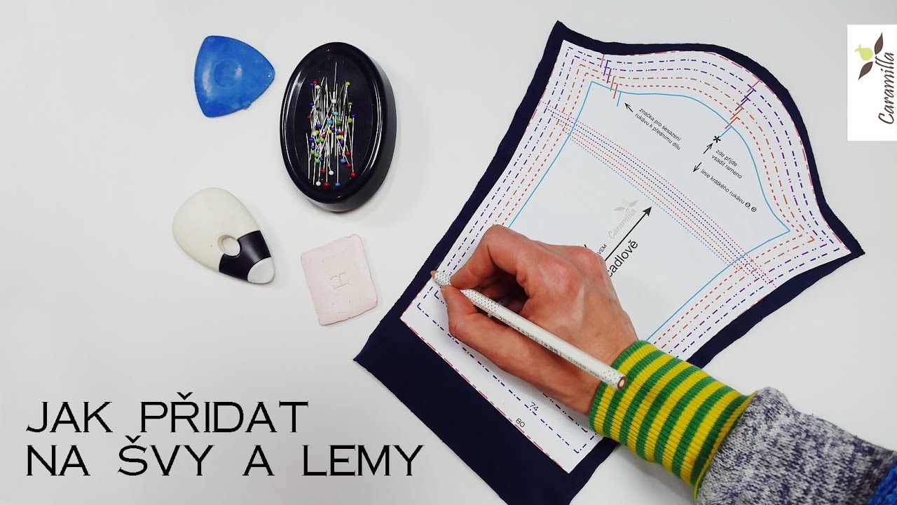 Jak přidat na švy a na lemy, Jak přenést střih na látku | Caramilla Easy