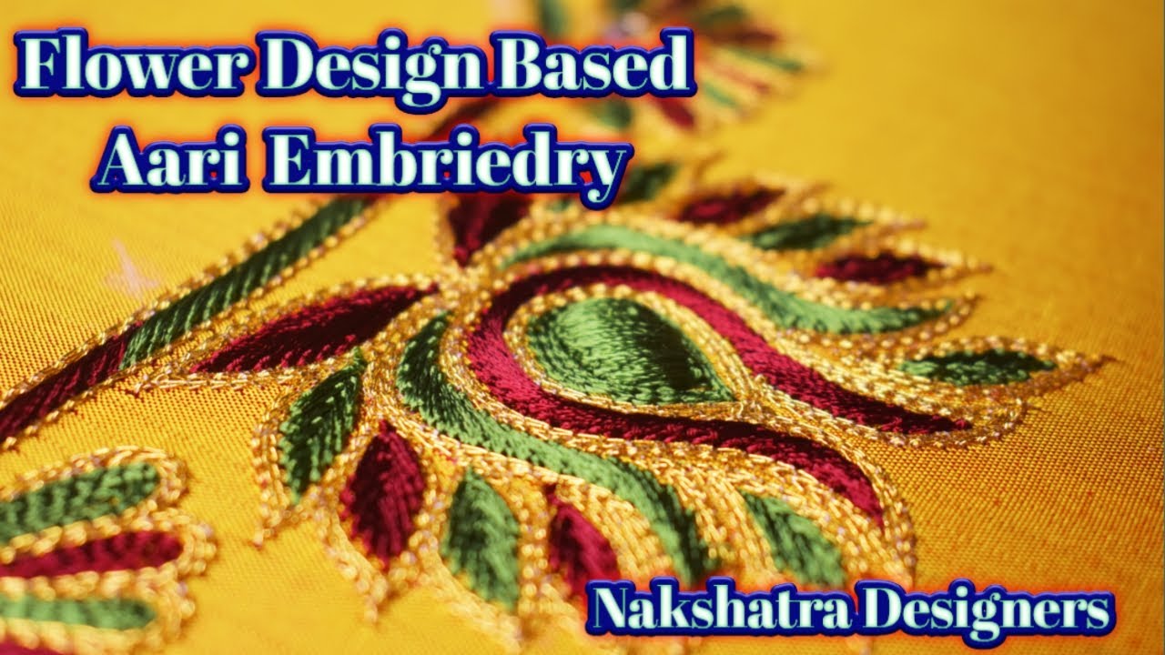 Flower Design Based Blouse Work using Thread in aari embroidery | More Tips | Nakshatra Designers
