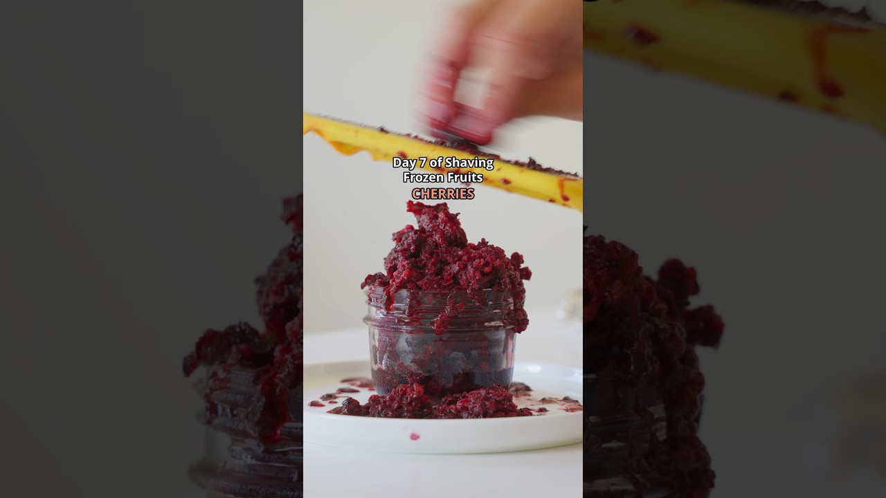 Shaved Frozen Cherries Recipe 🍒 #fruitice #healthydessert