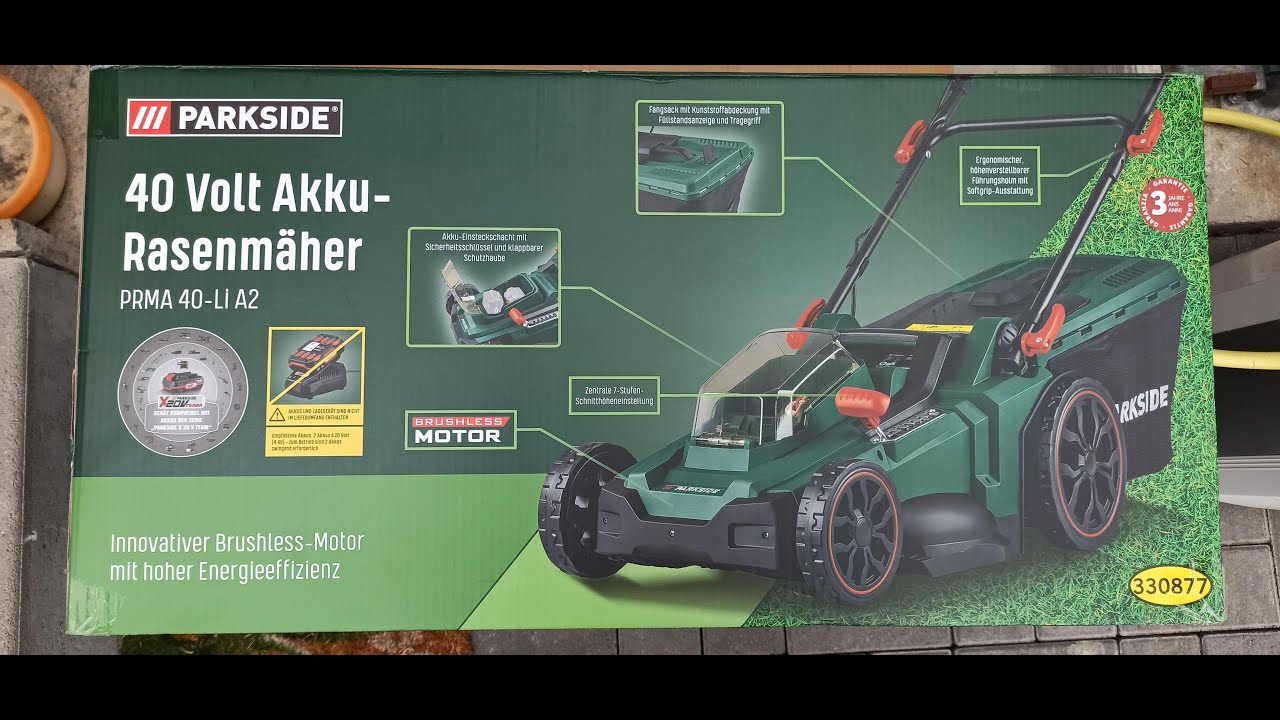 Lidl Parkside 40V Akku Rasenmäher PRMA 40-Li A2