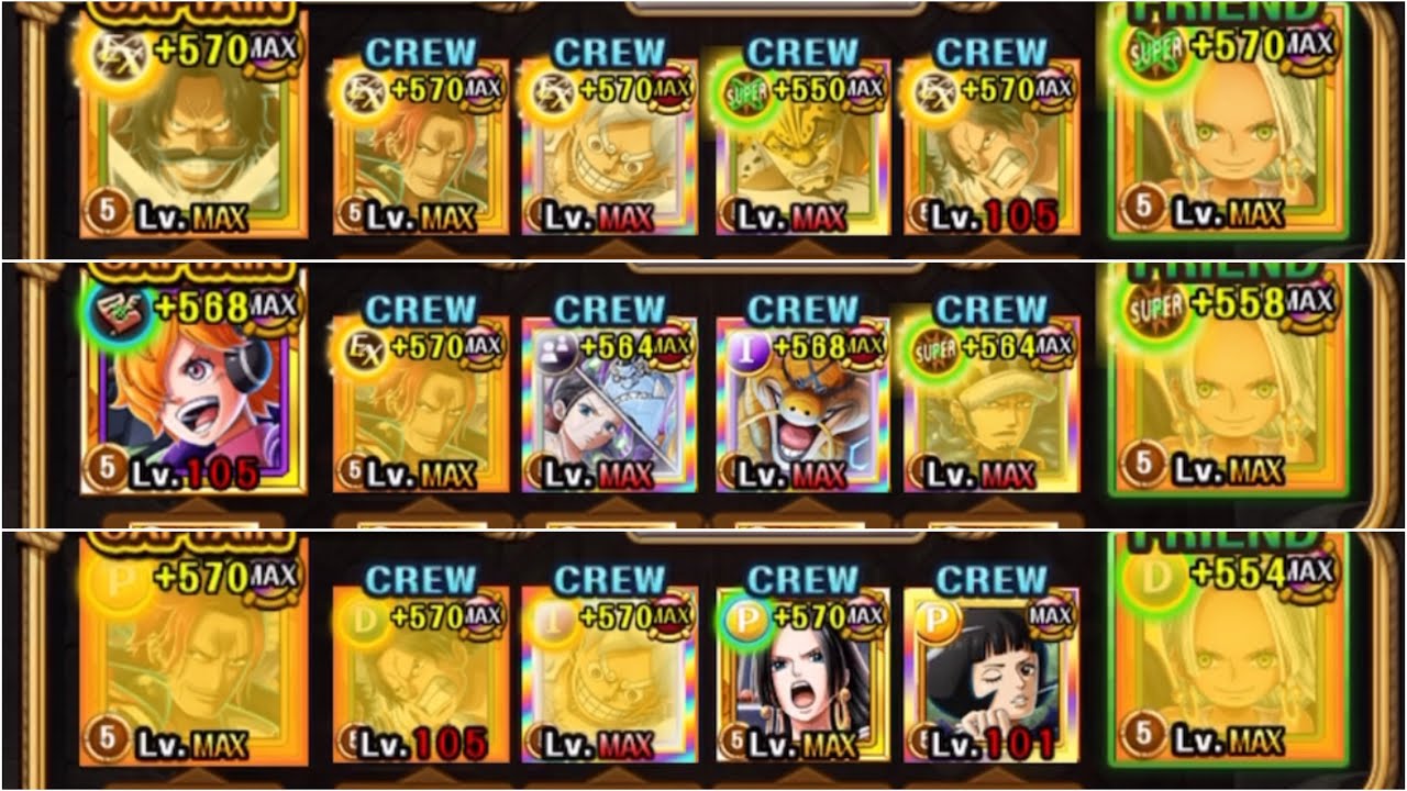 [OPTC] Kizuna vs. Four Emperors 10* - My own High Damage Teams for every Color (Anni Batch) (30+)