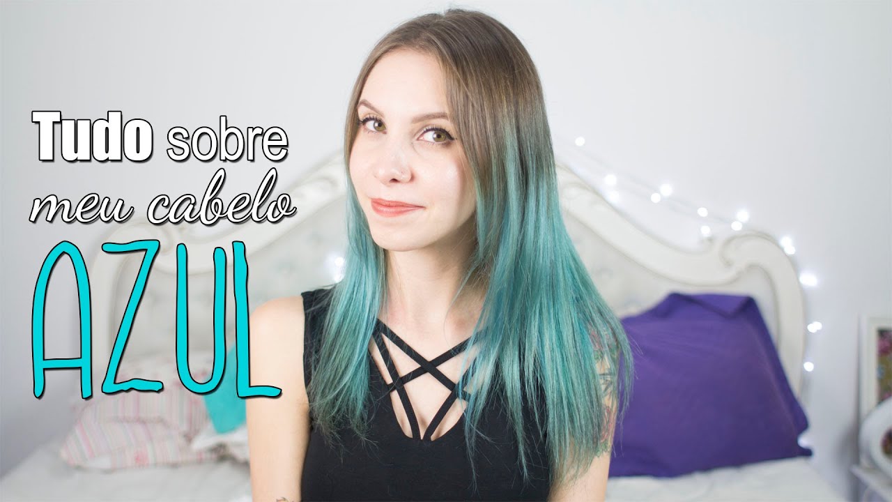 TUDO sobre meu cabelo AZUL - Tinta, tratamentos, descoloração | Gabbie Fadel