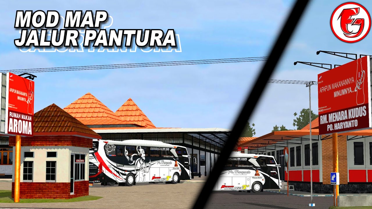 MOD MAP JALUR PANTURA BUSSID ADA RM AROMA & RM MENARA KUDUS CIREBON!!!
