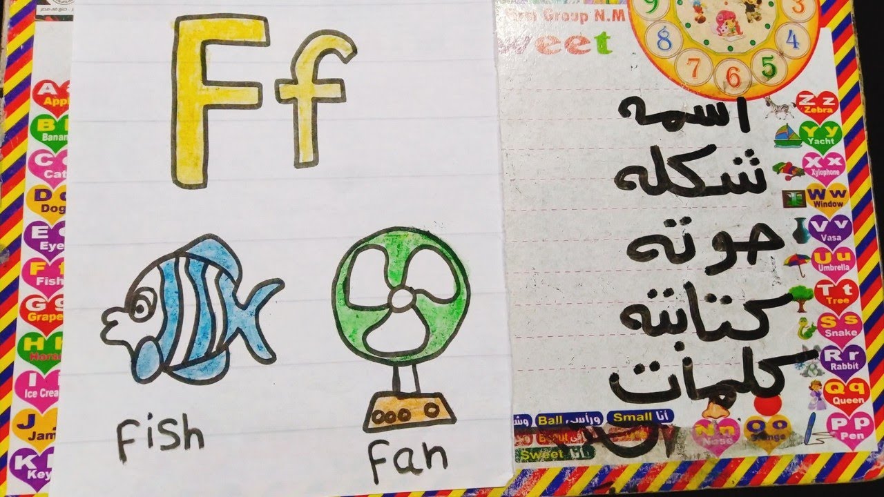 شرح حرف  f🐟 بقصه علشان مينساش تاني ابدا