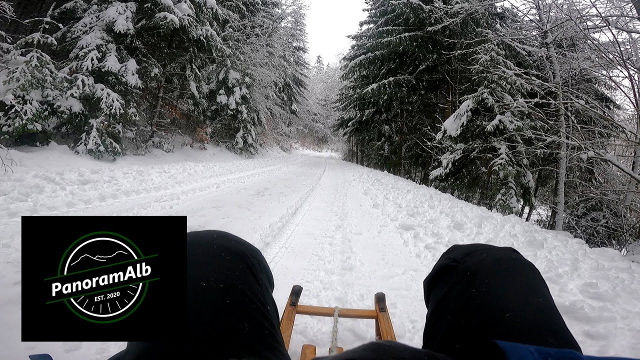 Sledging: Stuifen: Mit dem Schlitten vom Stuifenrundweg nach Waldstetten // Schw&auml;bische Alb