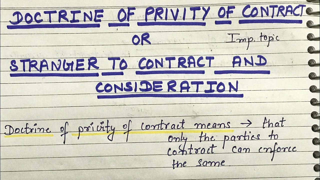 Doctrine of Privity of Contract || And its Exceptions || with case laws