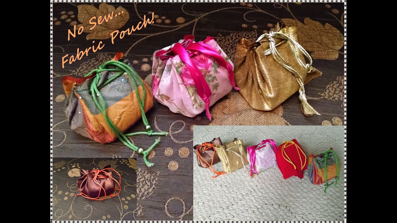 No Sew Fabric Pouch - Step by Step | Stretch and make Pouch | No Sew Pouch | #ETM08