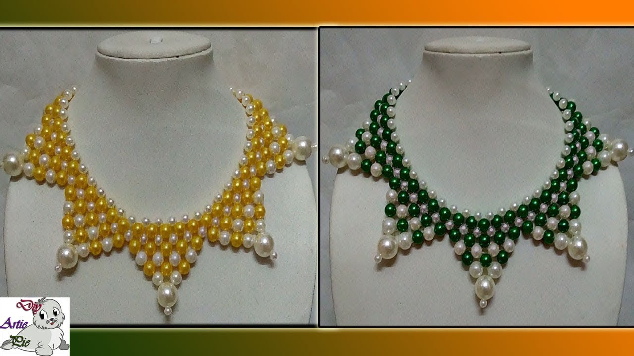 #121 How To Make Pearl  Beaded Necklace (Unique) || Diy || Jewellery Making