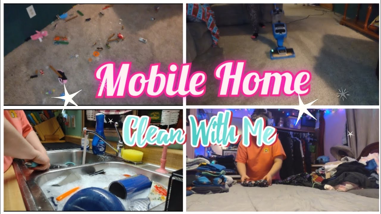 Mobile home clean with me | cleaning motivation | after dark cleaning | mobile home living