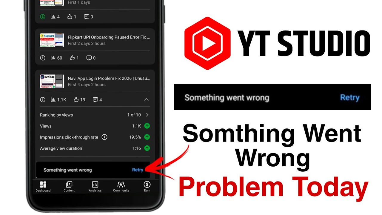 YouTube Studio Something Went Wrong Problem Today | YT Studio Not Working Fix