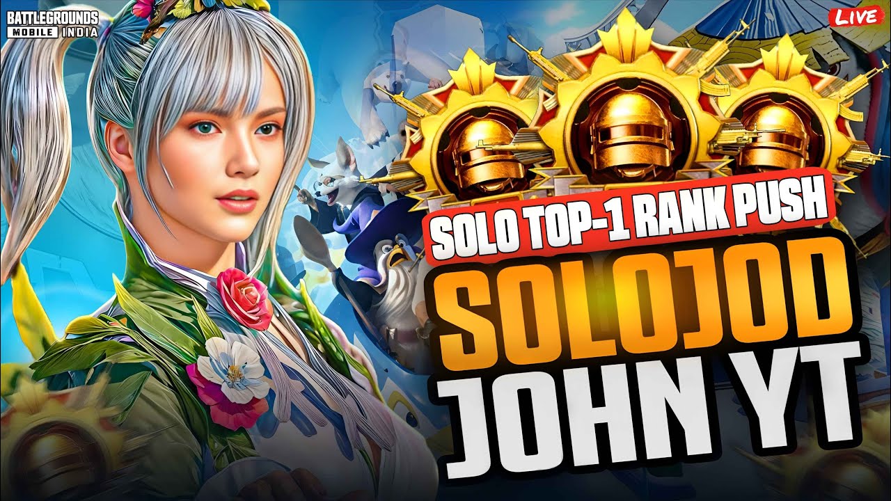 NEW SEASON 🔥 SOLO TOP 5 RANK PUSH | SOLO CONQUEROR RANK PUSH LIVE #madan #johnyt #bgmi #botsquad
