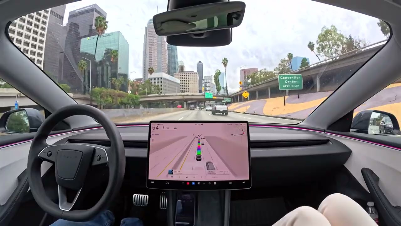 Raw 1x: Tesla Self-Driving 14.2.2.5 Makes Navigating Los Angeles Freeways Actually Pleasant