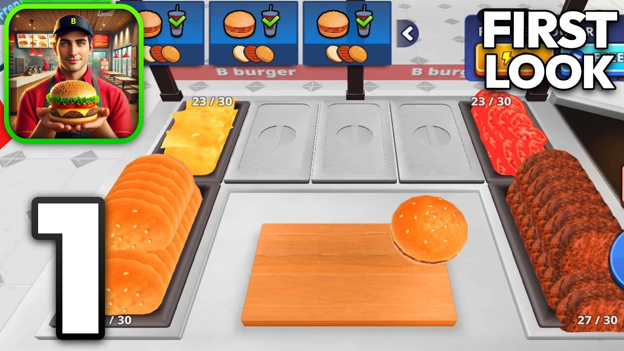 Burger Simulator! - Walkthrough Gameplay Part 1 - Tutorial / Day 1-5 (iOS, Android)